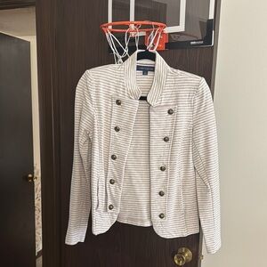 Tommy Hilfiger Women's Striped White Jacket